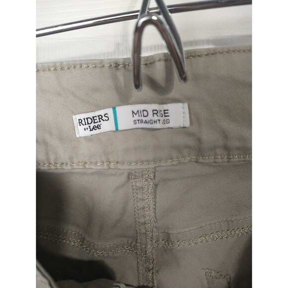 Lee Riders Woman 18P Brown Khaki Mid Rise 5 Pocket Pants Straight Leg - Picture 8 of 12